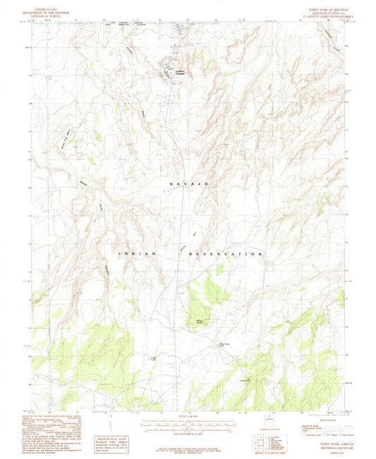Classic USGS White Dome Arizona 7.5'x7.5' Topo Map Image
