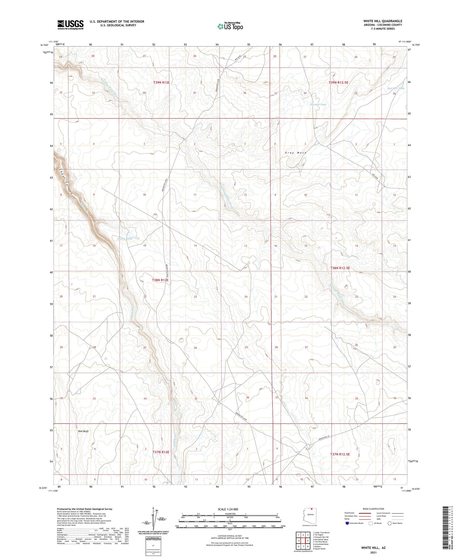 White Hill Arizona US Topo Map Image