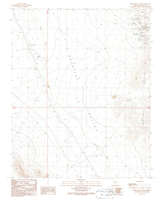 Classic USGS White Hills West Arizona 7.5'x7.5' Topo Map Image