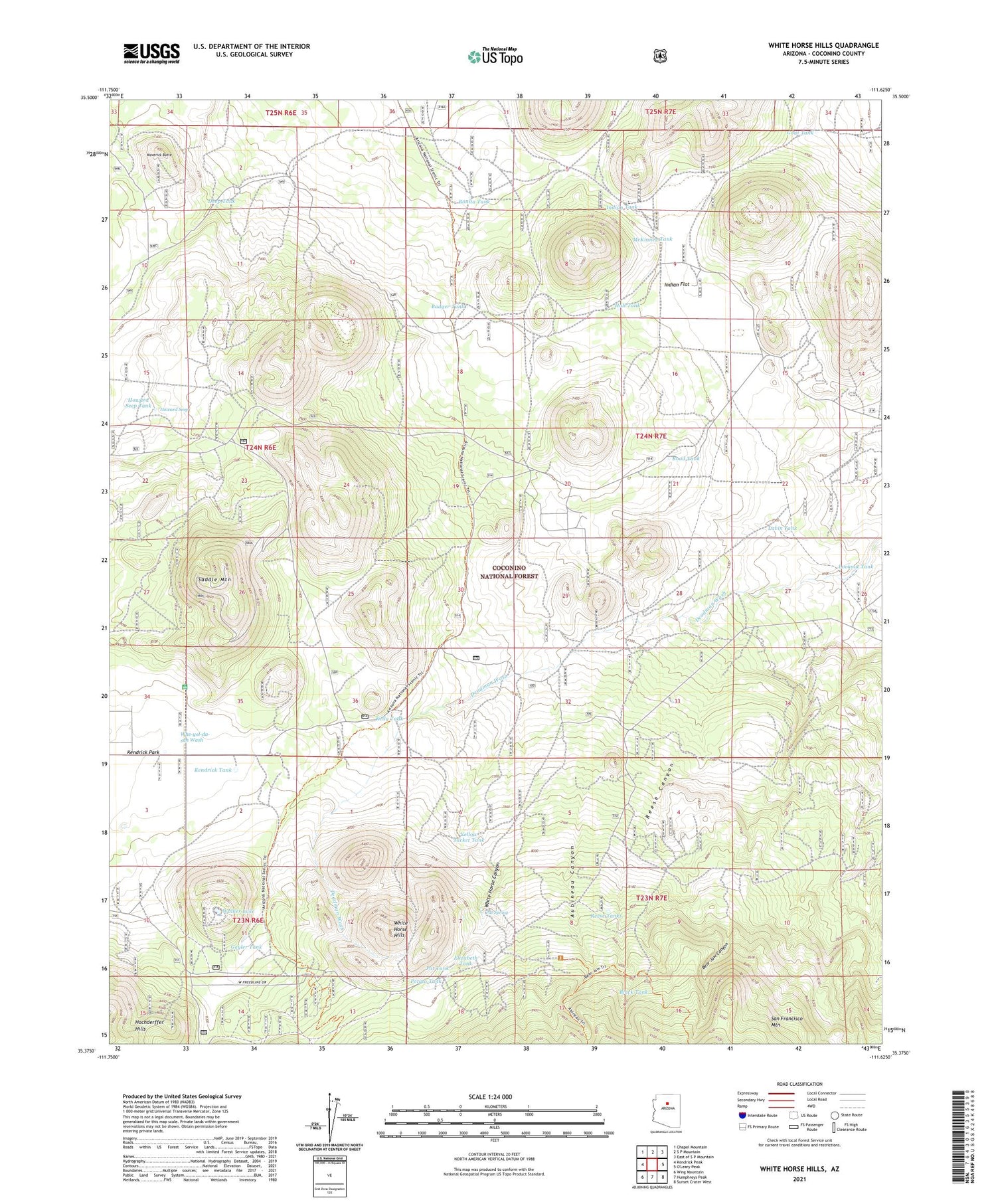 White Horse Hills Arizona US Topo Map Image