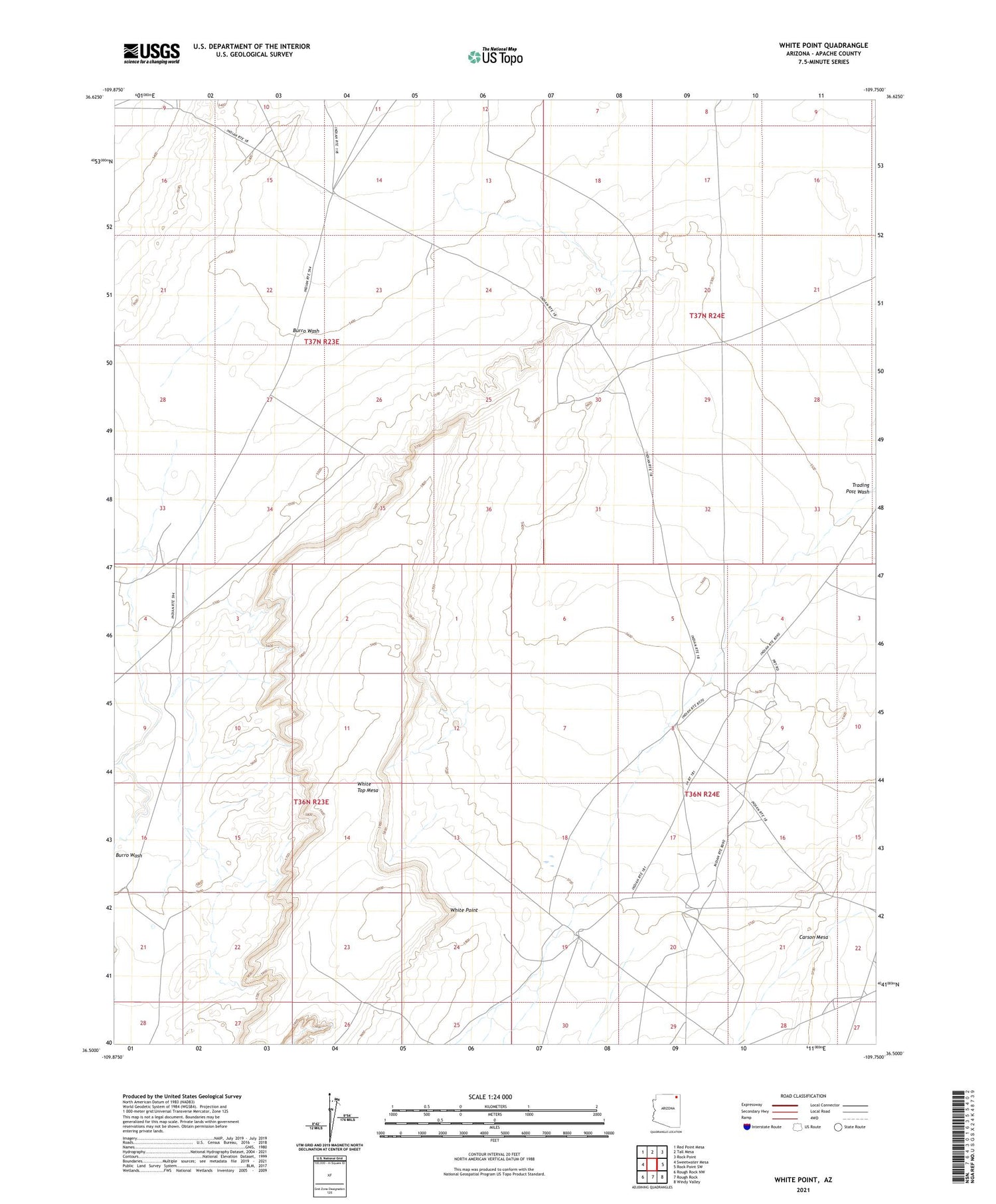 White Point Arizona US Topo Map Image
