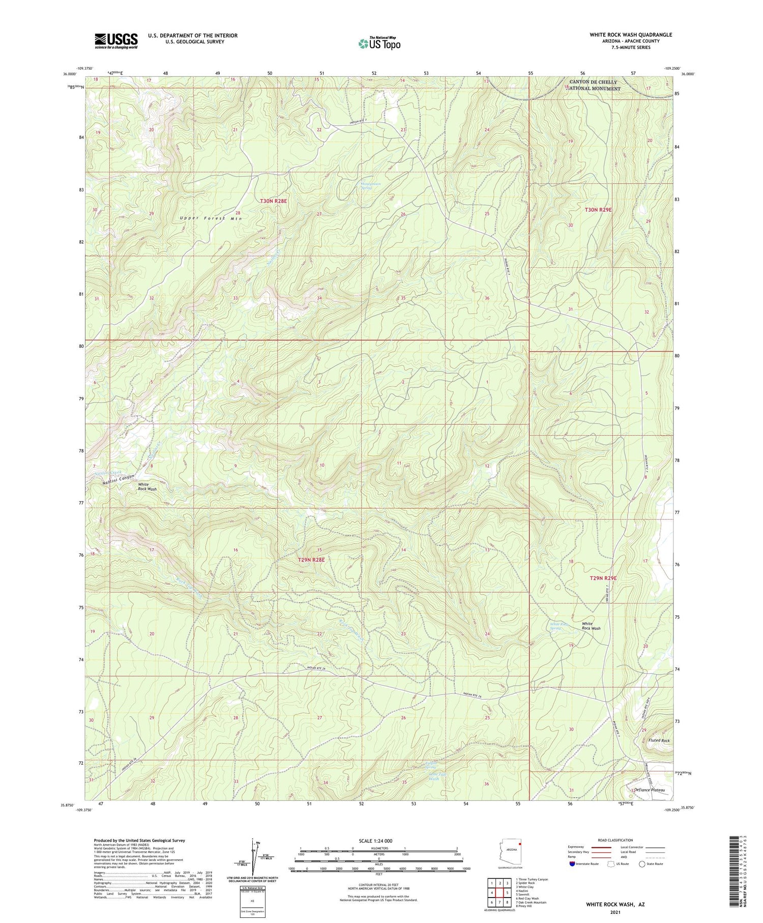 White Rock Wash Arizona US Topo Map Image