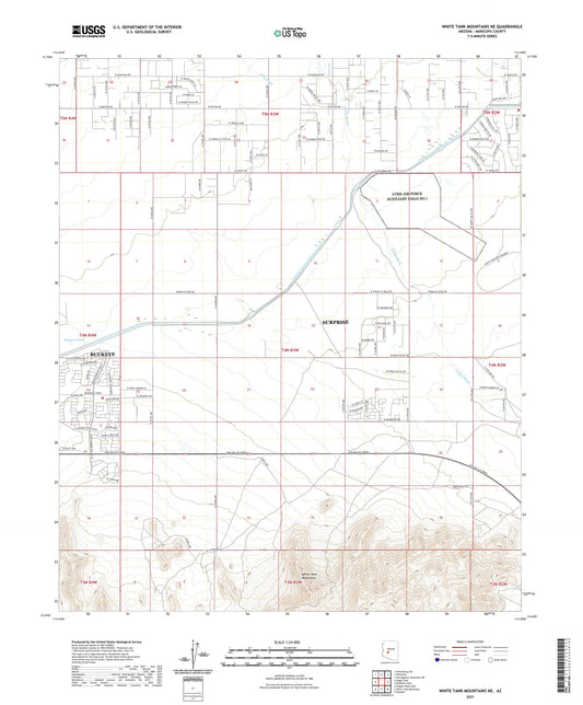 White Tank Mountains NE Arizona US Topo Map Image