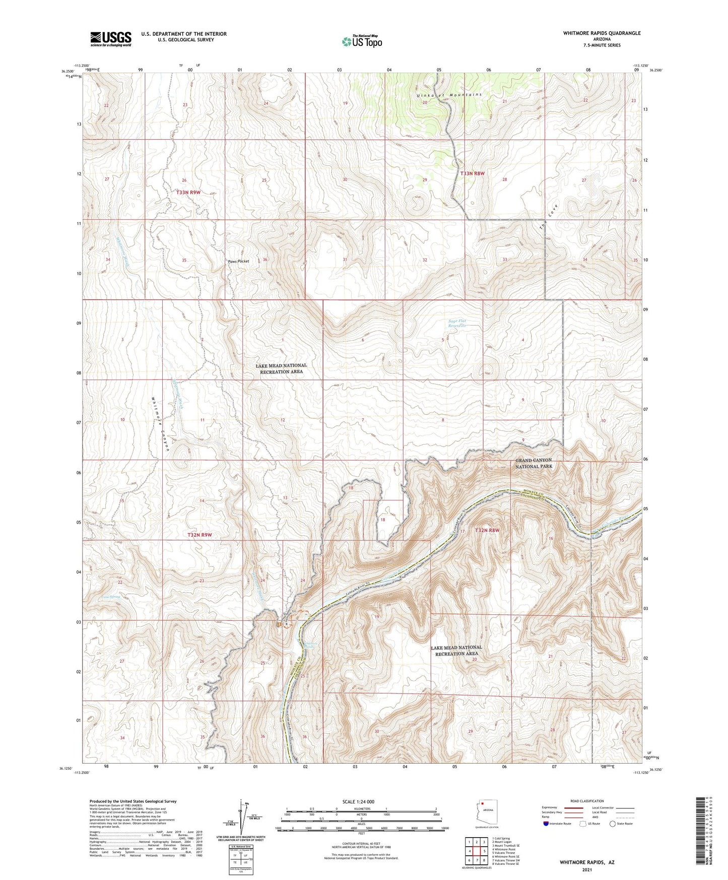 Whitmore Rapids Arizona US Topo Map Image
