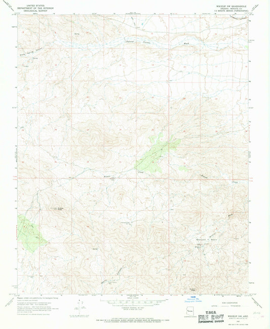 Classic USGS Aubrey Peak Arizona 7.5'x7.5' Topo Map Image