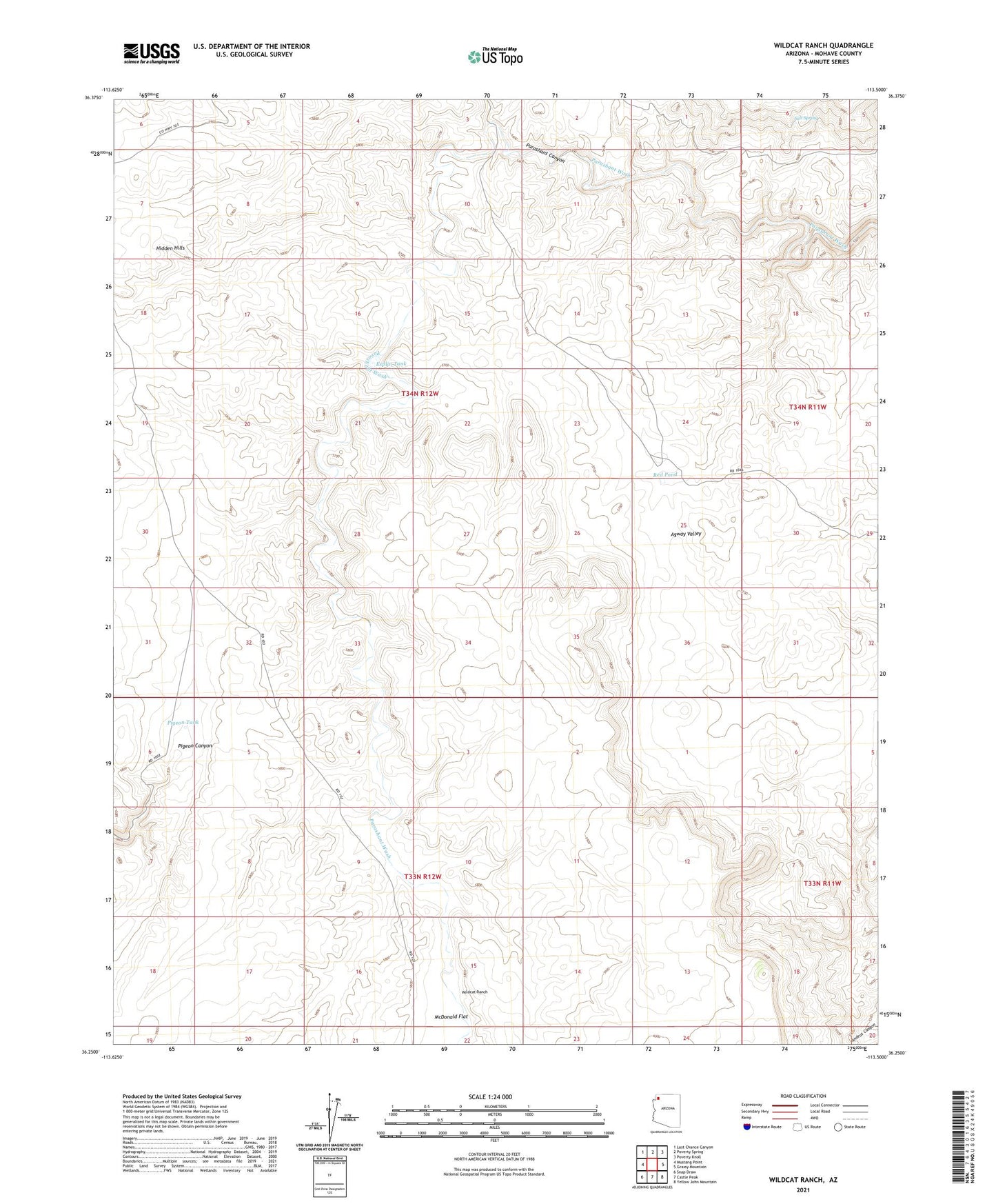 Wildcat Ranch Arizona US Topo Map Image