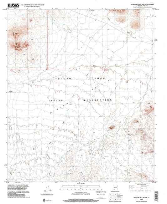 Classic USGS Window Mountain Arizona 7.5'x7.5' Topo Map Image