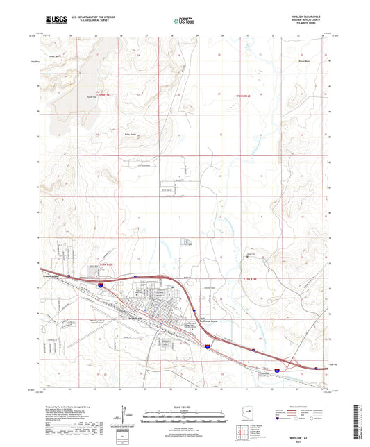 Winslow Arizona US Topo Map Image
