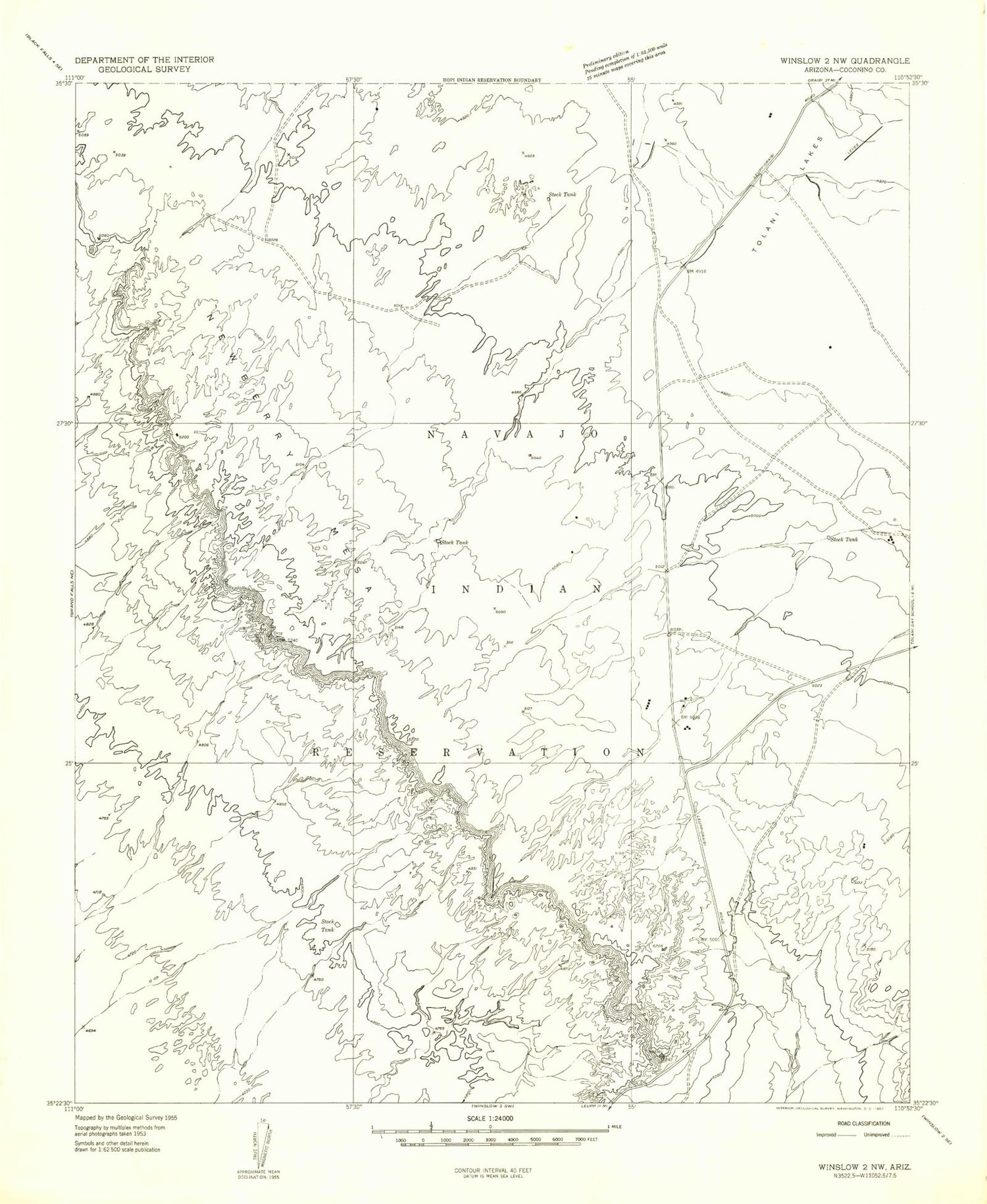 Classic USGS Newberry Mesa Arizona 7.5'x7.5' Topo Map Image