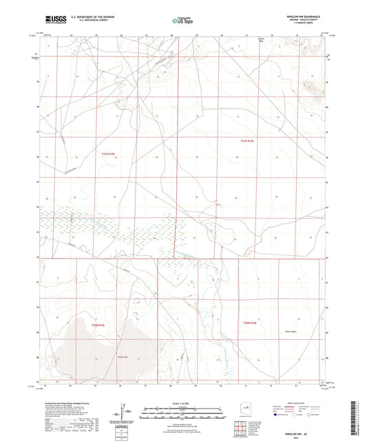 Winslow NW Arizona US Topo Map Image