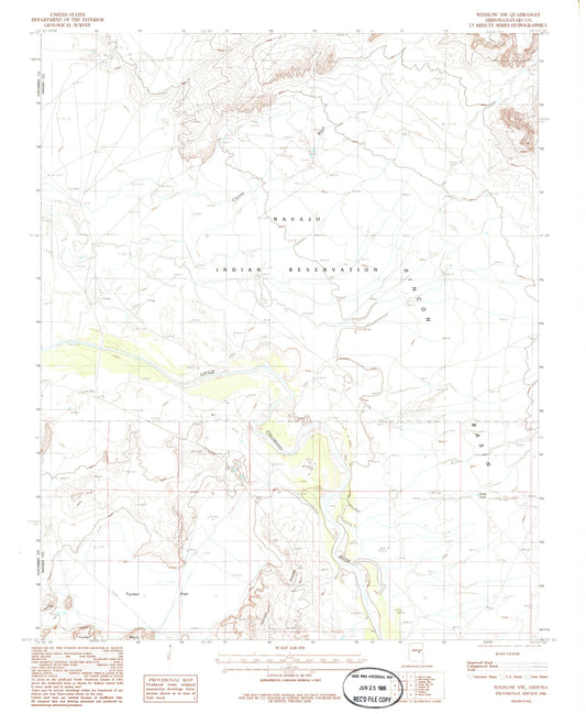 Classic USGS Winslow NW Arizona 7.5'x7.5' Topo Map Image