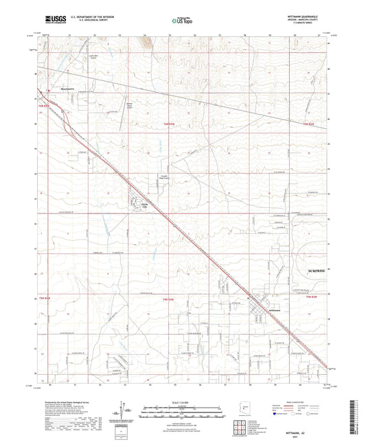 Wittmann Arizona US Topo Map Image