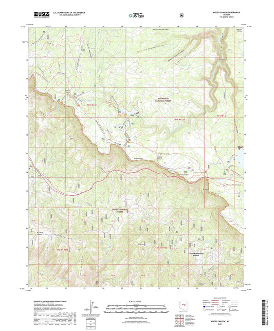 Woods Canyon Arizona US Topo Map Image