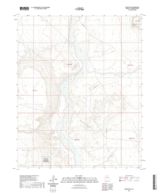 Wupatki NE Arizona US Topo Map Image
