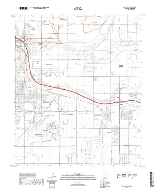 Yuma East Arizona US Topo Map Image