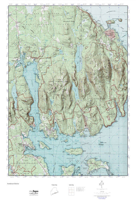 Acadia National Park MyTopo Explorer Series Map Image