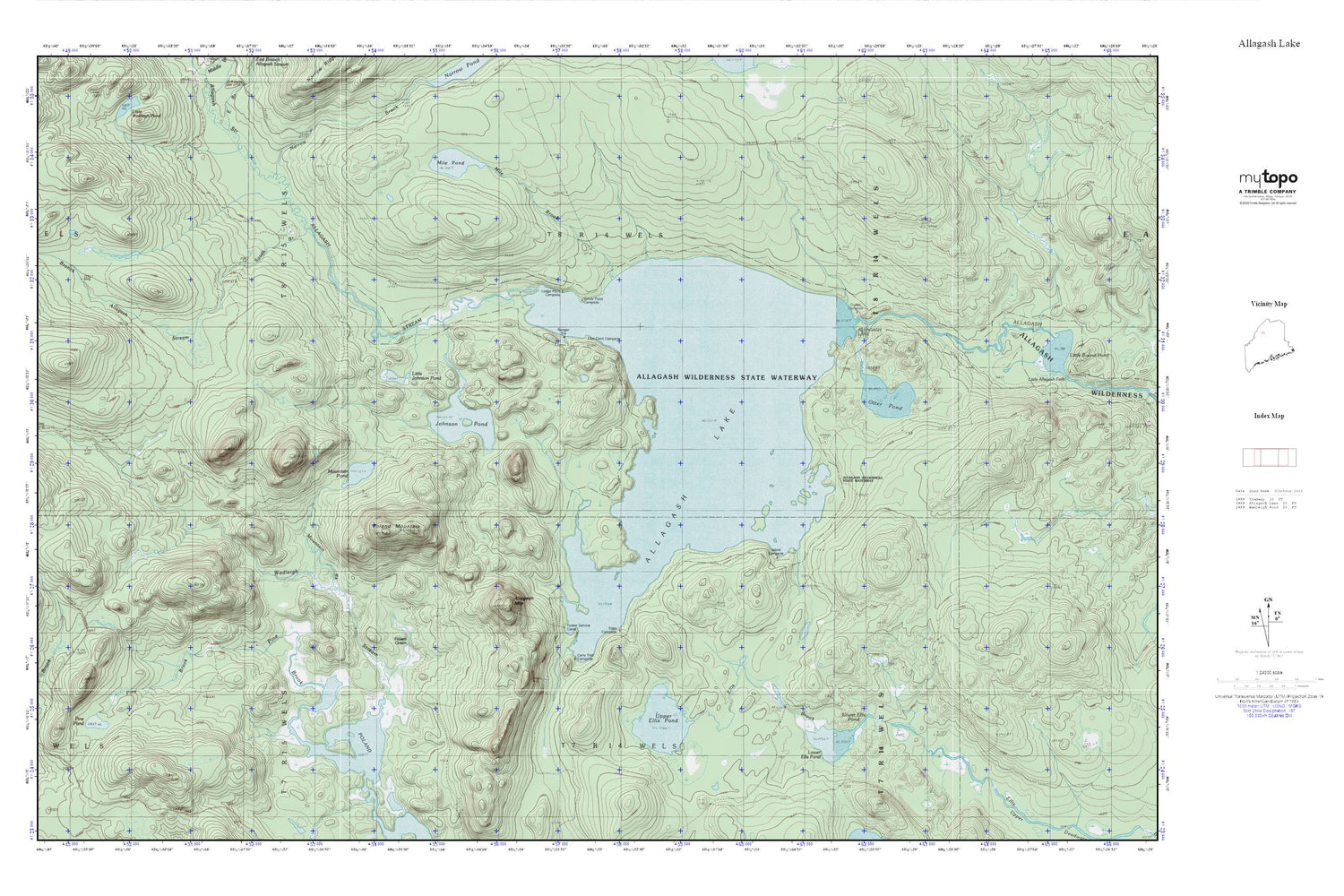 Allagash Lake MyTopo Explorer Series Map Image