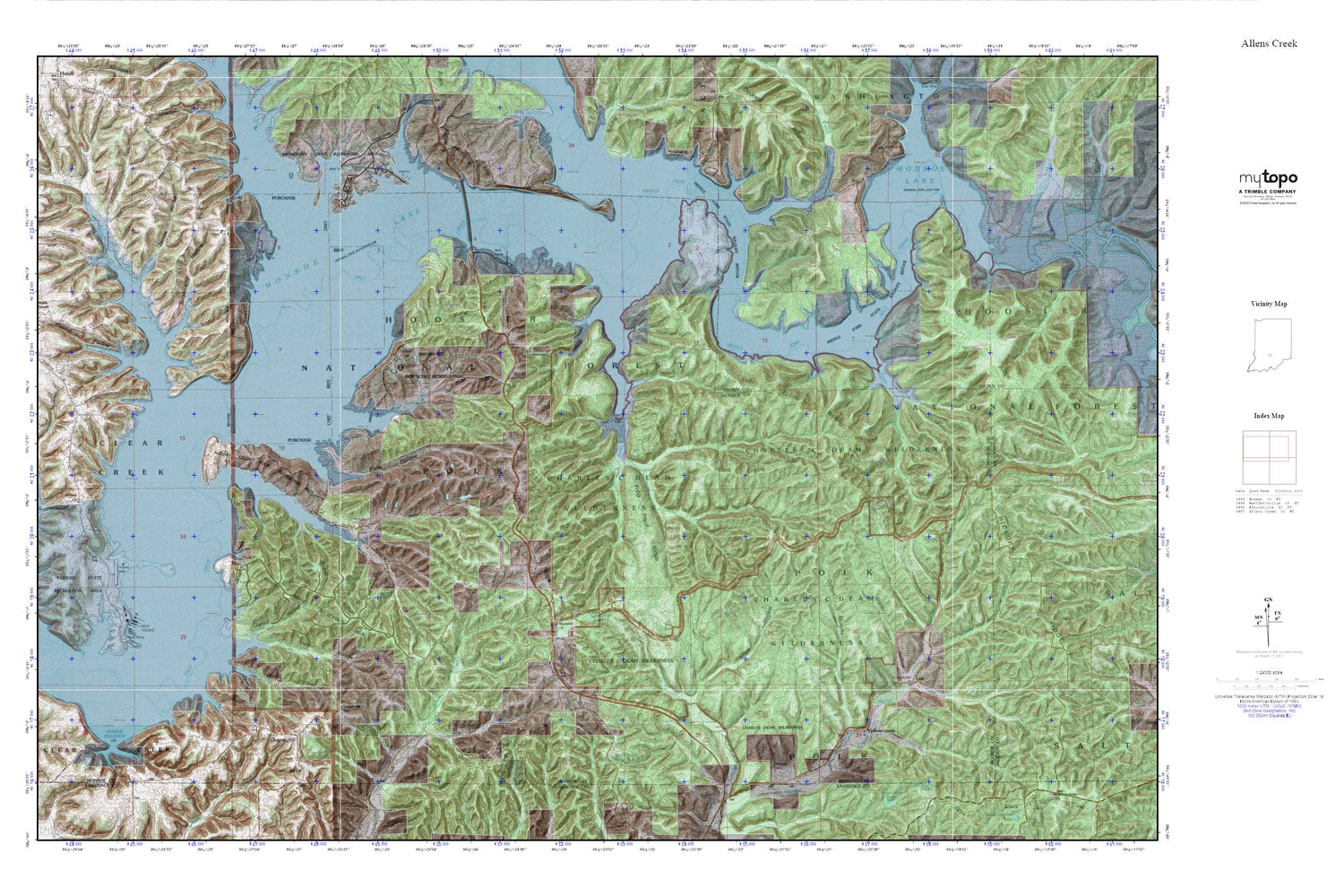 Allens Creek MyTopo Explorer Series Map Image