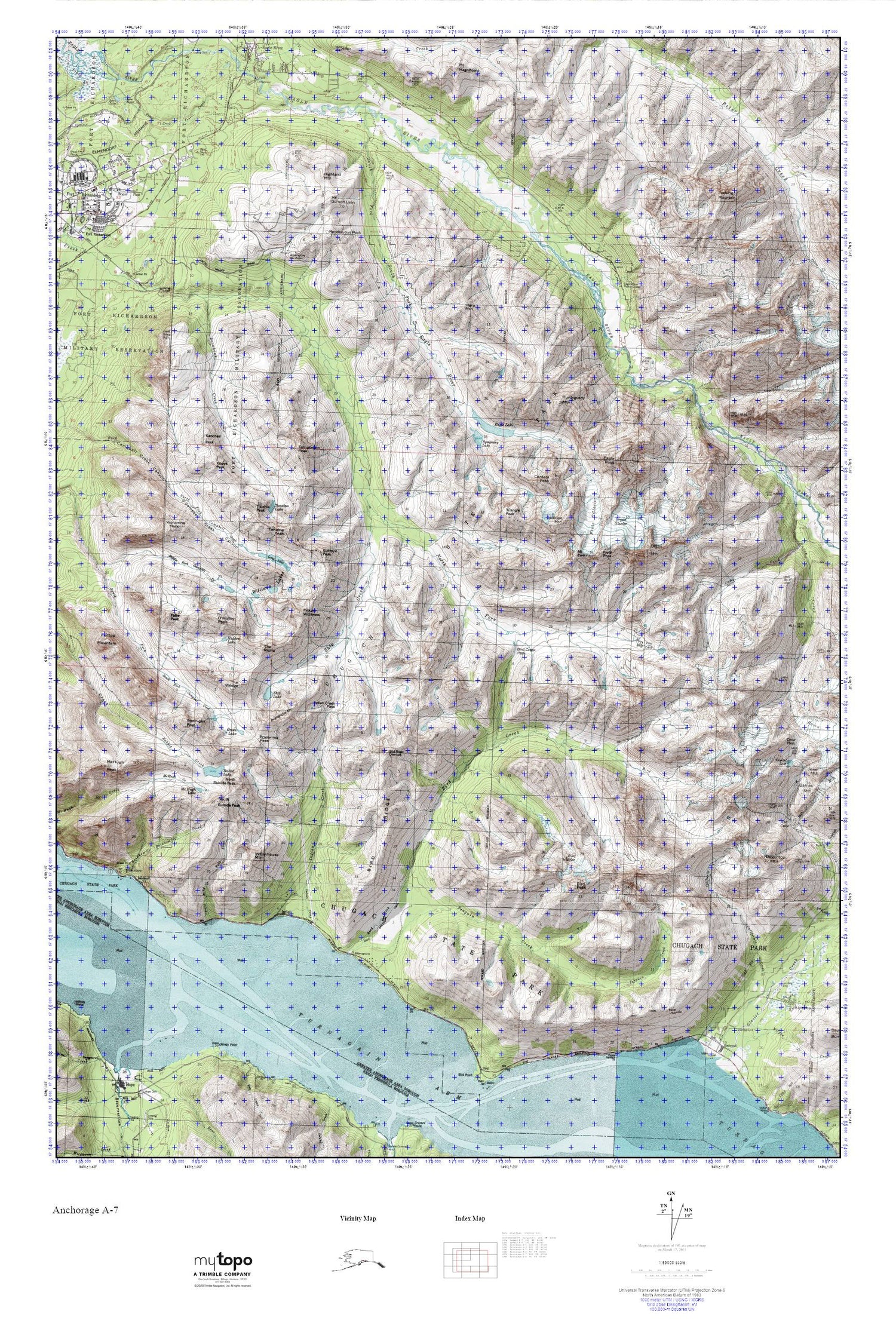 Anchorage A-7 MyTopo Explorer Series Map Image
