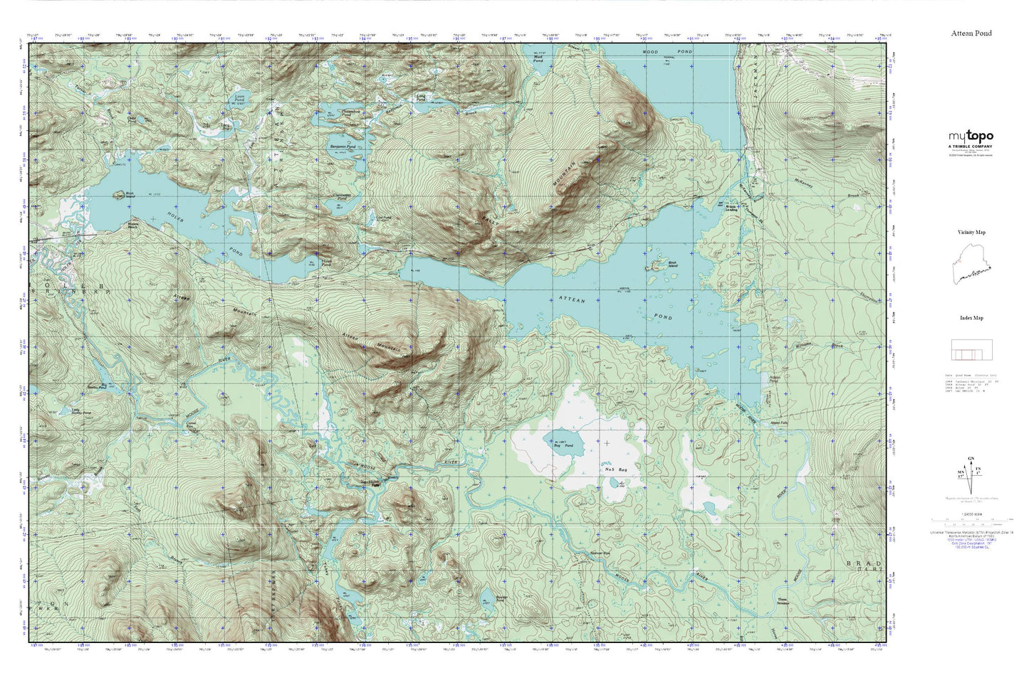 Attean Pond MyTopo Explorer Series Map Image