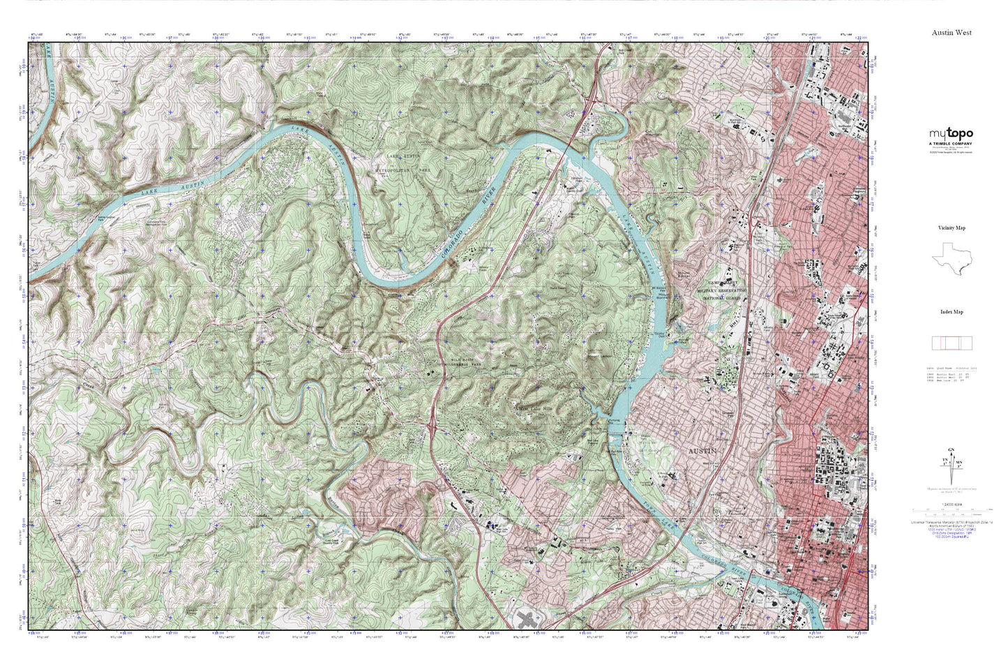 Austin West MyTopo Explorer Series Map Image
