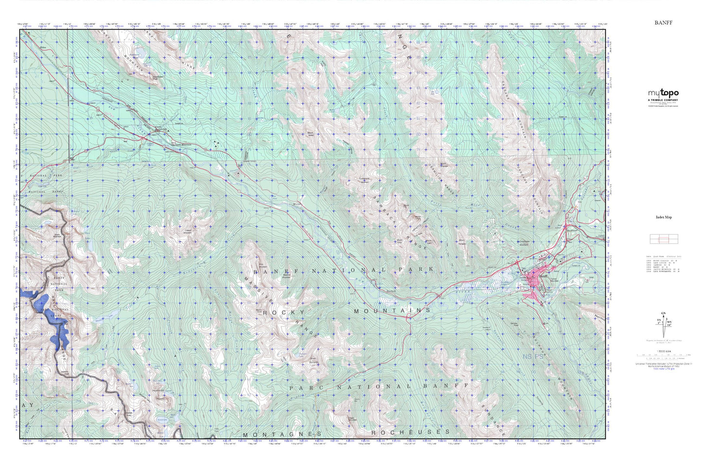 Banff MyTopo Explorer Series Map Image