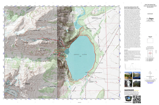Jenny Lake and Hanging Canyon Loop Map (Grand Teton NP, Wyoming) Image