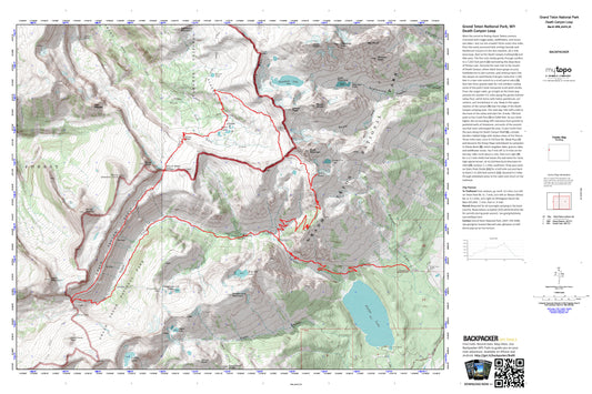 Death Canyon Loop Map (Grand Teton NP, Wyoming) Image