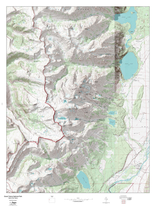 Heart of the Tetons Map (Grand Teton NP, Wyoming) Image