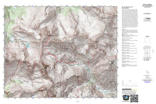 Mount Sneffels Map (San Juan Mountains, Colorado) Image