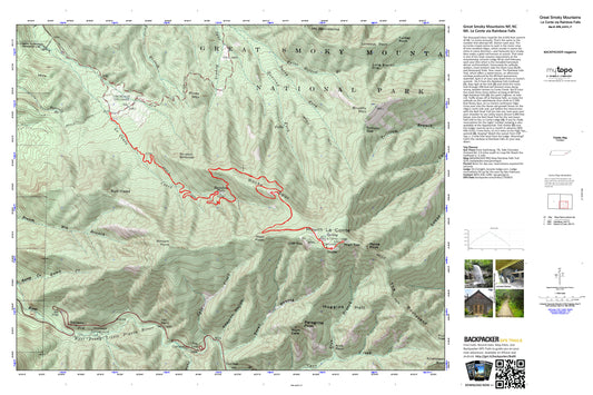 Mount LeConte Map (Great Smoky Mountains NP, Tennessee) Image