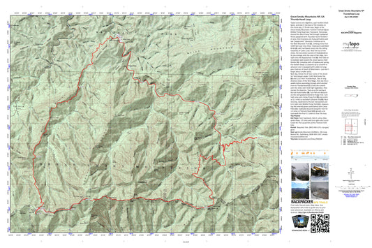 Thunderhead Loop Map (Great Smoky Mountains NP, North Carolina) Image