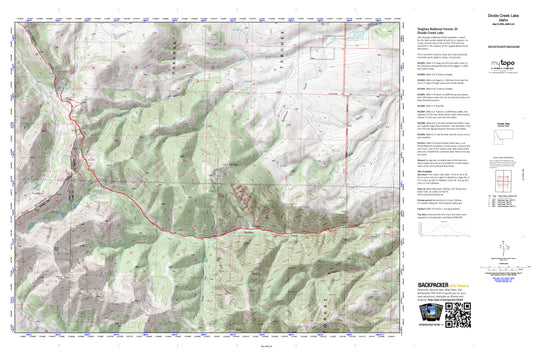 Divide Creek Lake Map (Targhee NF, Idaho) Image