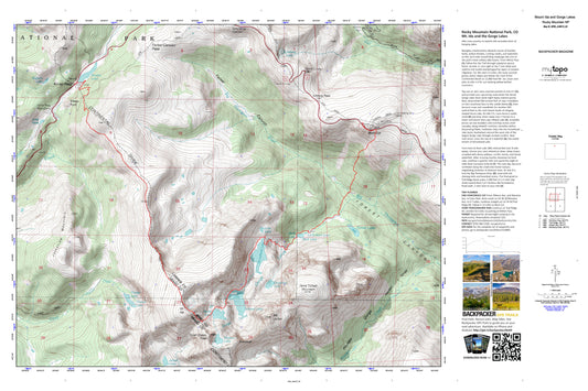 Mount Ida and Gorge Lakes Map (Rocky Mountain NP, Colorado) Image