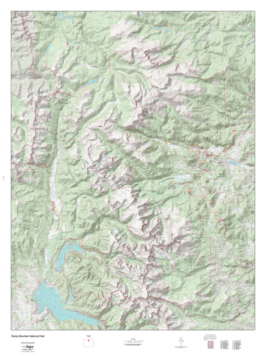 Rocky Mountain NP Wall Map (Rocky Mountain NP, Colorado) Image