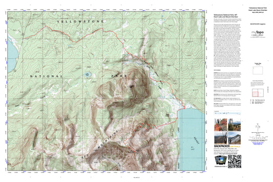 Heart Lake and Mt. Sheridan Map (Yellowstone NP, Wyoming) Image