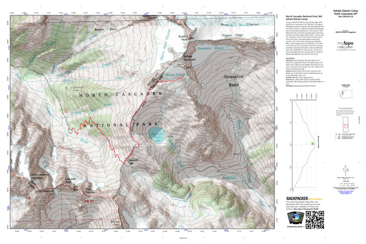 Sahale Glacier Map (North Cascades National Park, Washington) Image