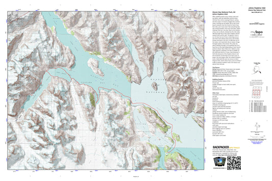 Johns Hopkins Inlet Map (Glacier Bay National Park, Alaska) Image