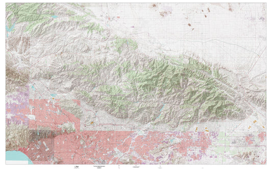 San Gabriel Mountains Wall Map (San Gabriel Mountains, California) Image