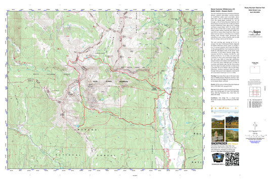 Bowen-Baker Loop - Never Summer Wilderness Map (Rocky Mountain National Park, Colorado) Image