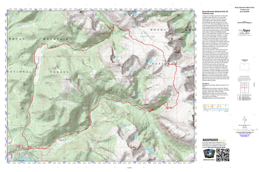 Tonahutu Loop Map (Rocky Mountain NP, Colorado) Image