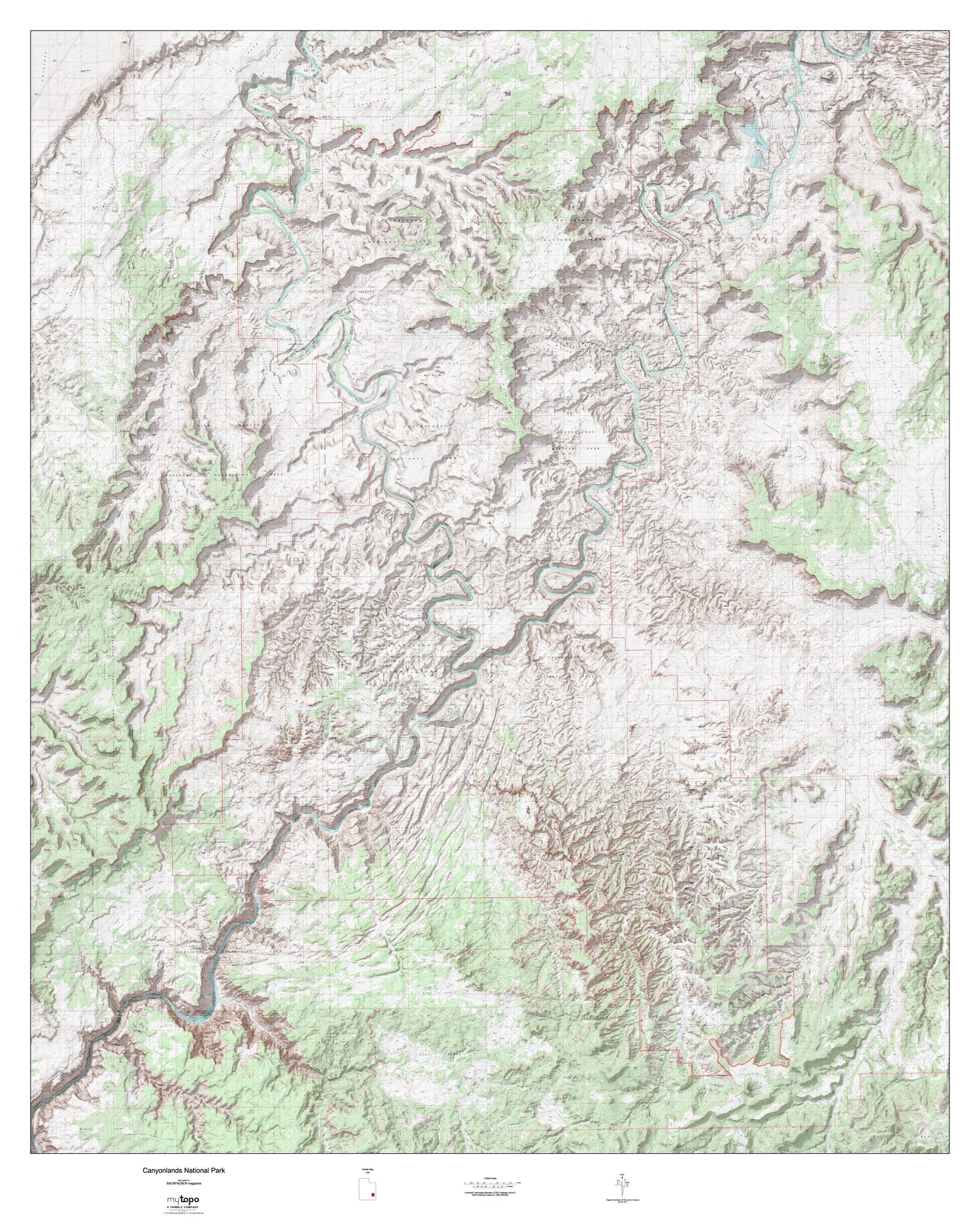 Canyonlands Wall Map (Canyonlands NP, Utah) Image