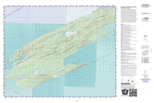 Island Traverse West Map (Isle Royale NP, Michigan) Image