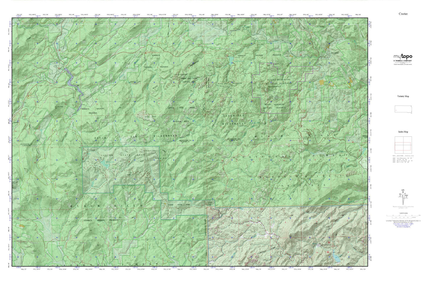 Black Elk Wilderness MyTopo Explorer Series Map Image