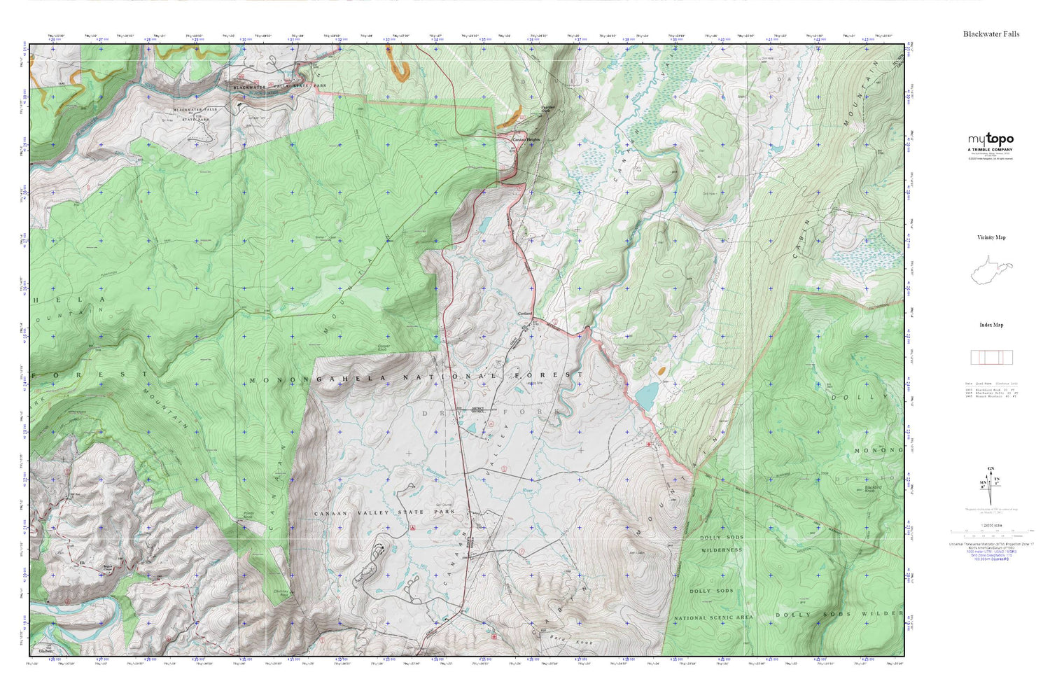 Blackwater Falls MyTopo Explorer Series Map Image