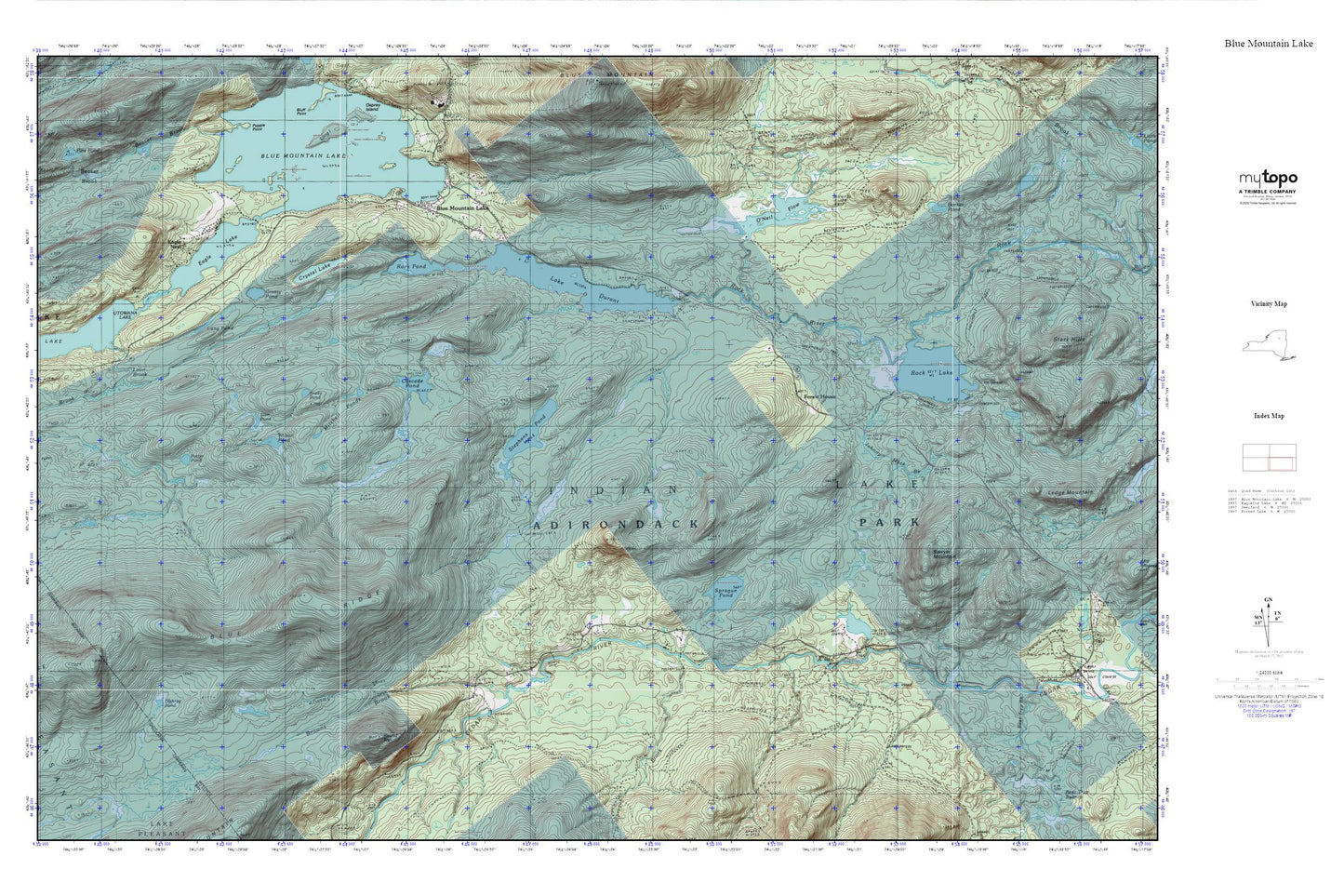 Blue Mountain Lake MyTopo Explorer Series Map Image
