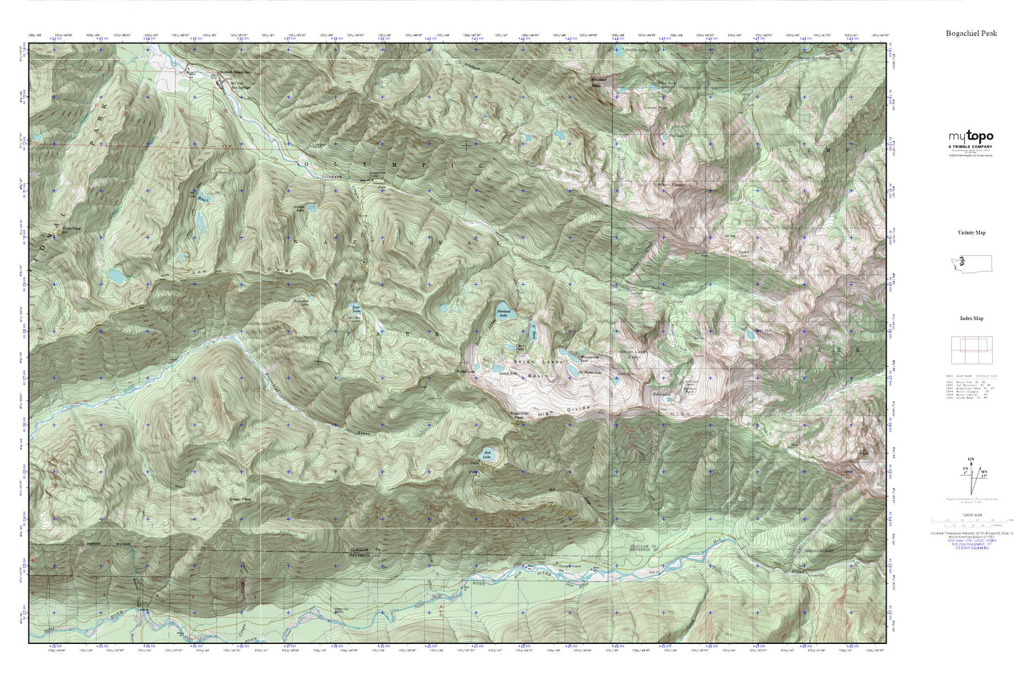 Bogachiel Peak MyTopo Explorer Series Map Image