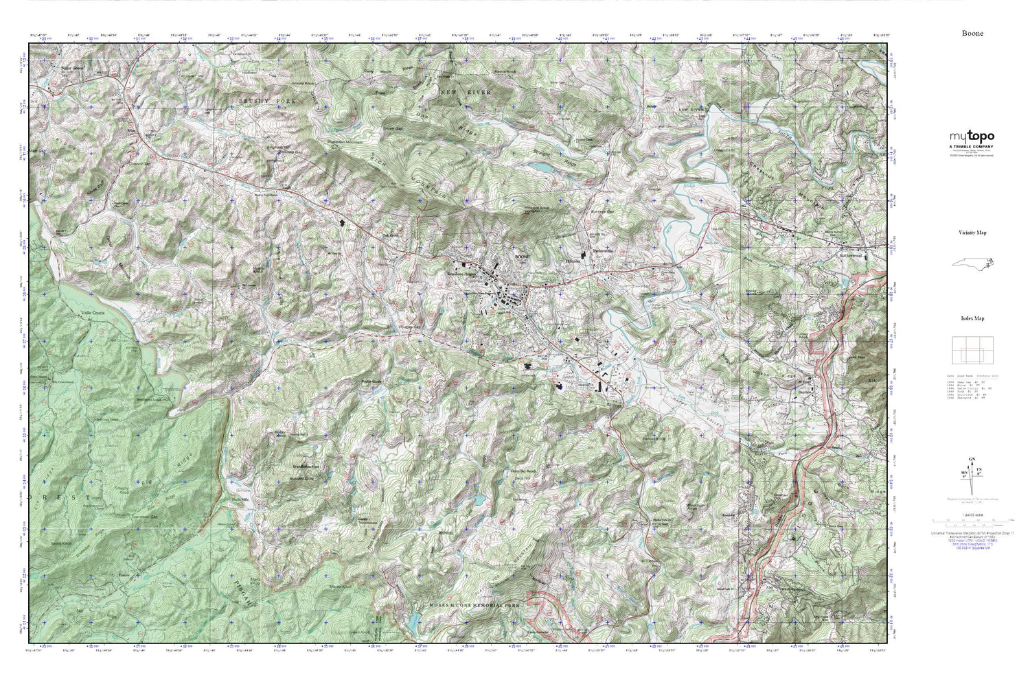 Boone MyTopo Explorer Series Map Image