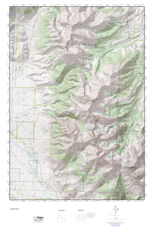 Borah Peak MyTopo Explorer Series Map Image