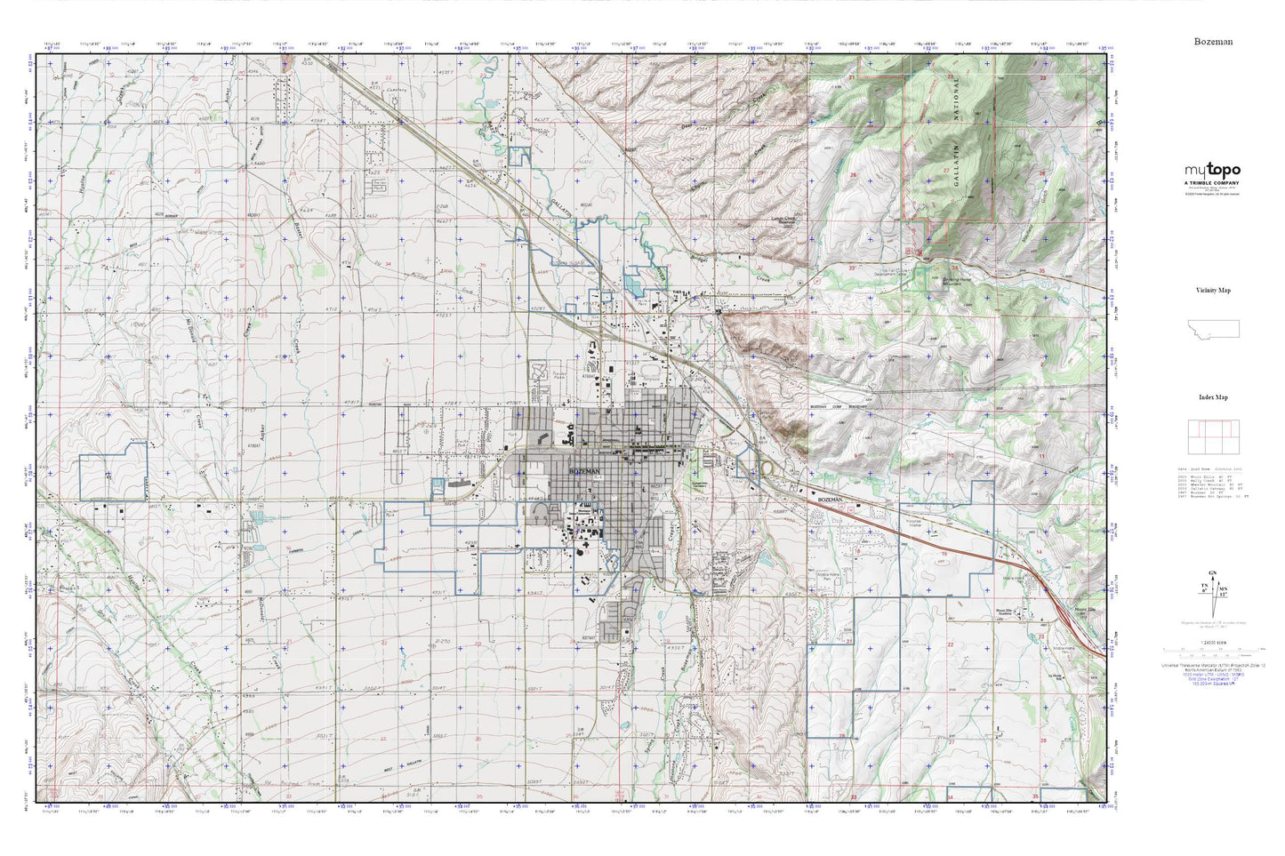 Bozeman MyTopo Explorer Series Map Image